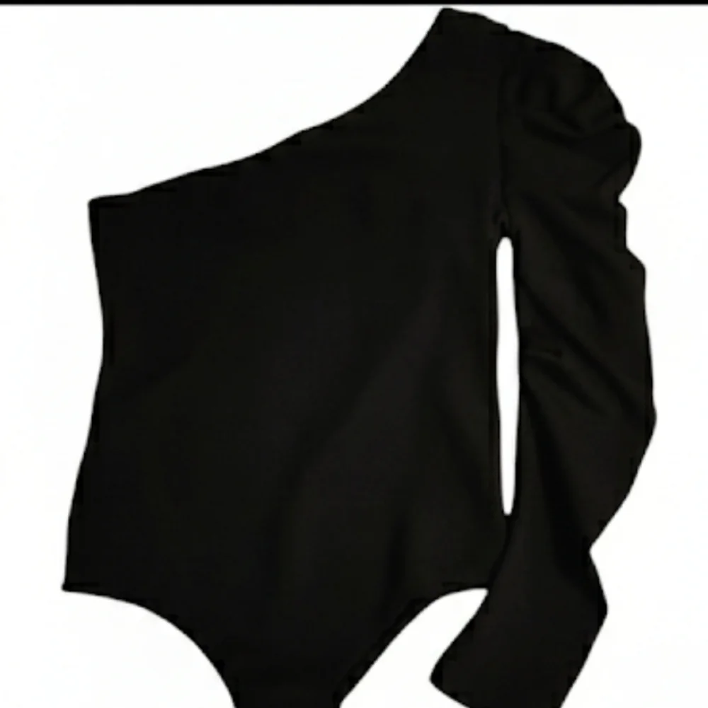 MCM 2 Piece Outfit Sz Small Assymetrical Black Bodysuit & Astec Print Midi Skirt - Picture 5 of 8